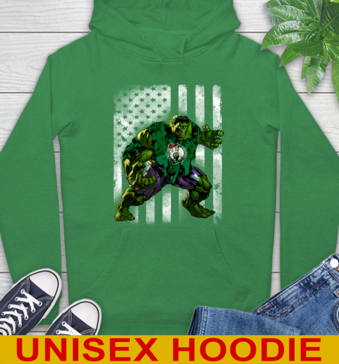 Boston Celtics Hulk Marvel Avengers NBA Basketball American Flag Hoodie 8