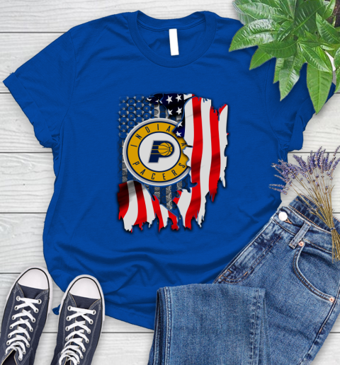Indiana Pacers NBA Basketball American Flag Women's T-Shirt 13 Indiana Pacers NBA Basketball American Flag Women's T-Shirt - Image 13