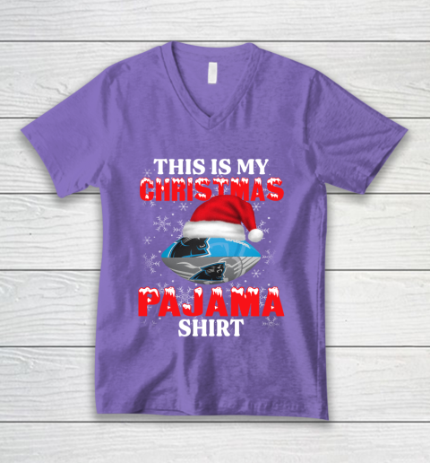 Carolina Panthers This Is My Christmas Pajama Shirt NFL V-Neck T-Shirt 8