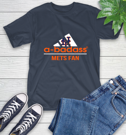 MLB A Badass New York Mets Fan Adidas Baseball Sports T-Shirt 3