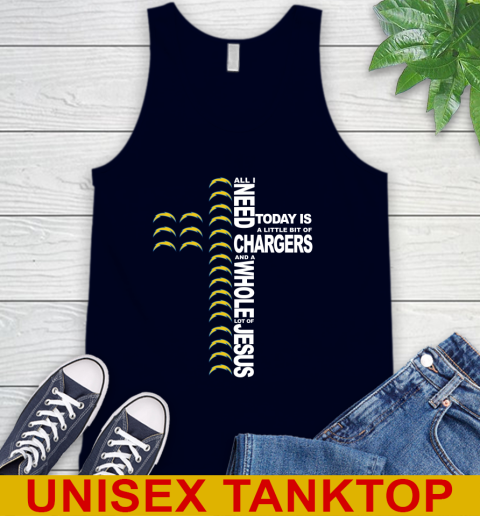 NFL All I Need Today Is A Little Bit Of Los Angeles Chargers Cross Shirt Tank Top 2