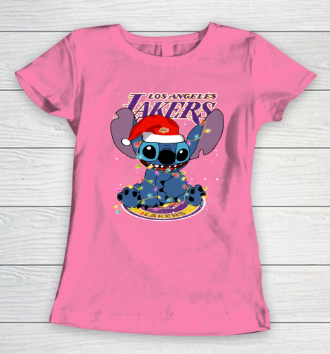 Los Angeles Lakers NBA noel stitch Basketball Christmas Women's T-Shirt 9