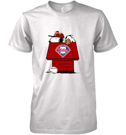 Philadelphia Phillies Snoopy And Woodstock Resting Together MLB Premium Men's T-Shirt