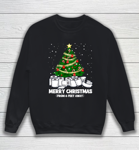 Funny Christmas Tree Santa Quarantine Social Distance Gift Sweatshirt