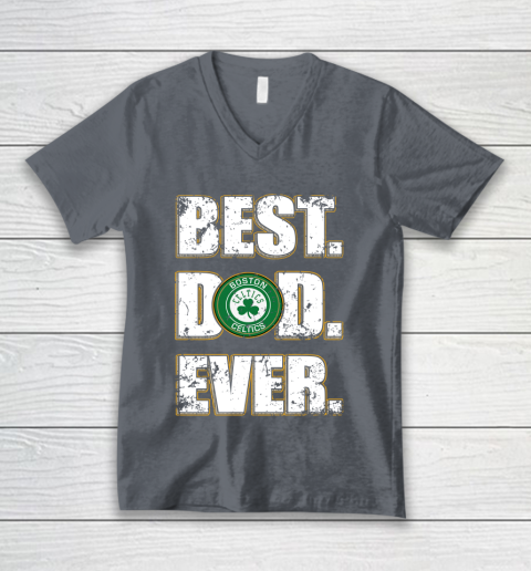 NBA Boston Celtics Basketball Best Dad Ever Family Shirt V-Neck T-Shirt 4