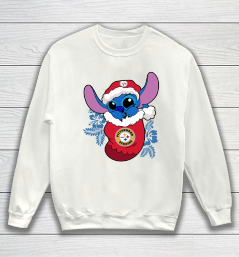Pittsburgh Steelers Christmas Stitch In The Sock Funny Disney NFL Sweatshirt 2