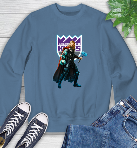 NBA Thor Avengers Endgame Basketball Sacramento Kings Sweatshirt 7
