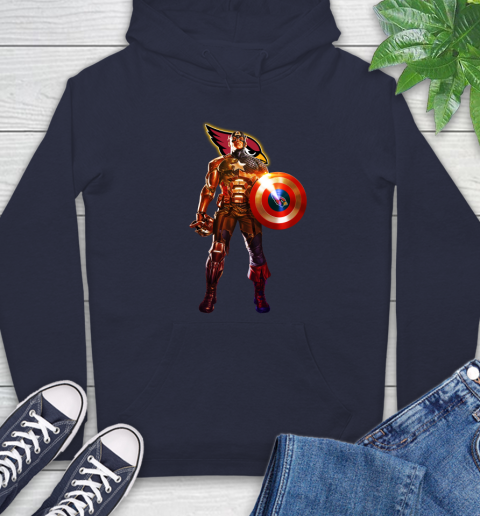 NFL Captain America Marvel Avengers Endgame Football Sports Arizona Cardinals Hoodie 4