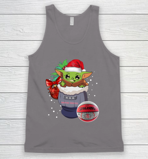 Houston Rockets Christmas Baby Yoda Star Wars Funny Happy NBA Tank Top 7