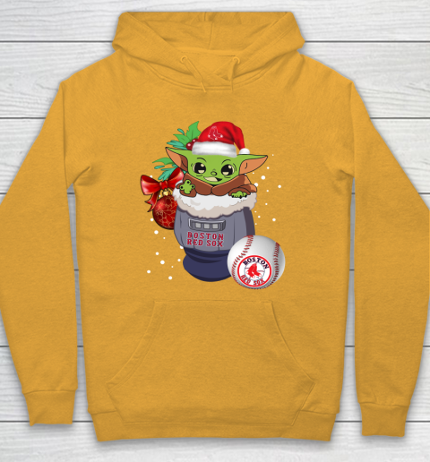 Boston Red Sox Christmas Baby Yoda Star Wars Funny Happy MLB Hoodie 3