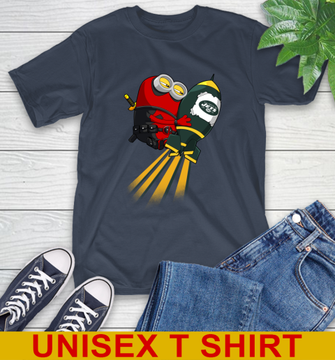 NFL Football New York Jets Deadpool Minion Marvel Shirt T-Shirt 3