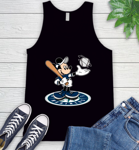 MLB Baseball Seattle Mariners Cheerful Mickey Disney Shirt Tank Top
