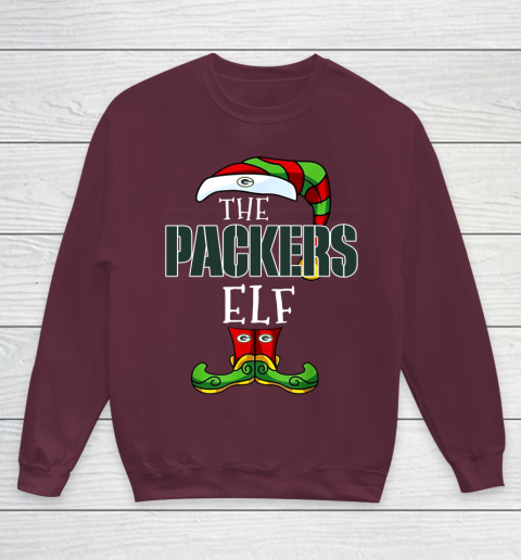 Green Bay Packers Christmas ELF Funny NFL Youth Sweatshirt 4