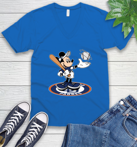 MLB Baseball San Diego Padres Cheerful Mickey Disney Shirt V-Neck T-Shirt 6