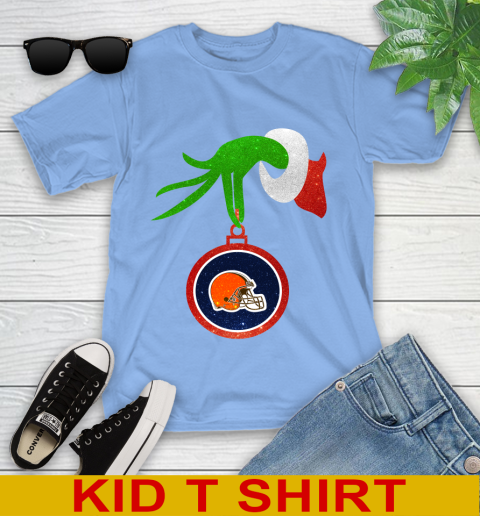 Cleveland Browns Grinch Merry Christmas NFL Football Youth T-Shirt 11