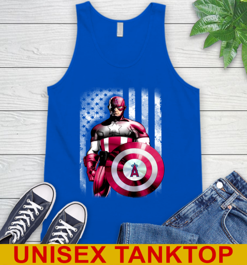 Los Angeles Angels MLB Baseball Captain America Marvel Avengers American Flag Shirt Tank Top 4