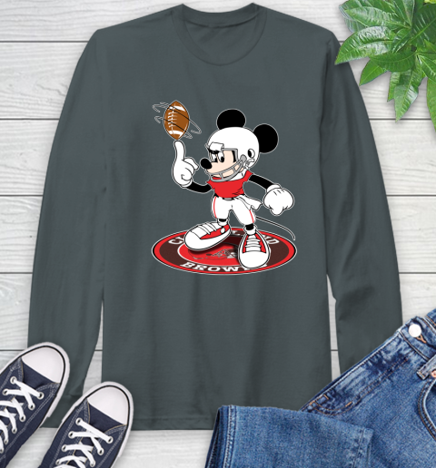 NFL Football Cleveland Browns Cheerful Mickey Disney Shirt Long Sleeve T-Shirt 7