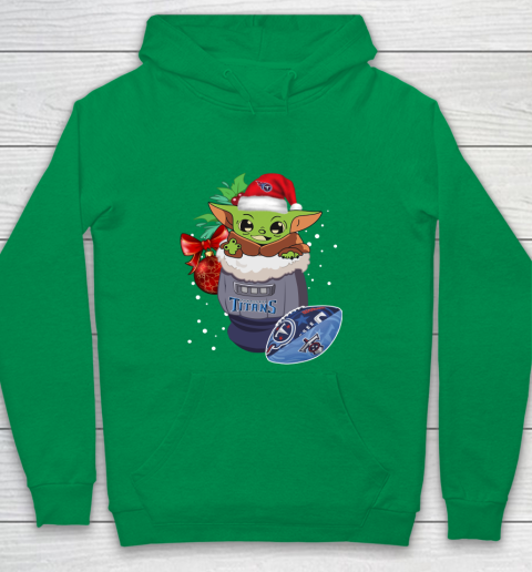 Tennessee Titans Christmas Baby Yoda Star Wars Funny Happy NFL Youth Hoodie 6