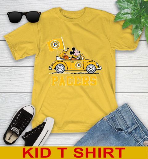 NBA Basketball Indiana Pacers Pluto Mickey Driving Disney Shirt Youth T-Shirt 8