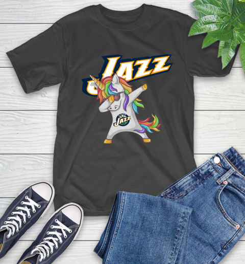 Utah Jazz NBA Basketball Funny Unicorn Dabbing Sports T-Shirt 2
