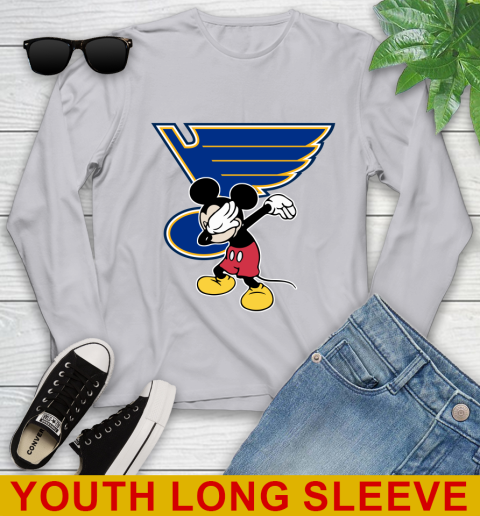 St.Louis Blues NHL Hockey Dabbing Mickey Disney Sports Youth Long Sleeve 6