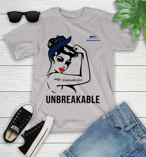 NFL Seattle Seahawks Girl Unbreakable Football Sports Youth T-Shirt 10