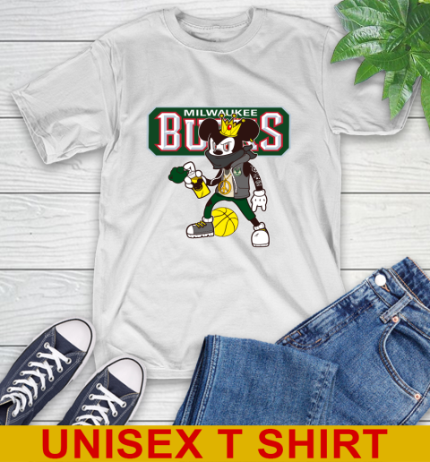 Milwaukee Bucks NBA Basketball Mickey Peace Sign Sports T-Shirt