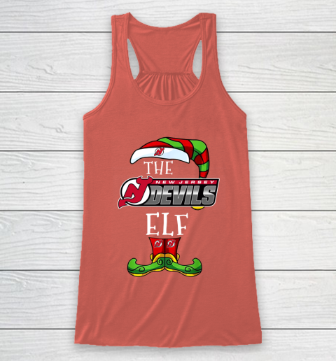 New Jersey Devils Christmas ELF Funny NHL Racerback Tank 3