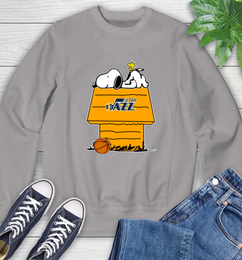 Utah Jazz NBA Basketball Snoopy Woodstock The Peanuts Movie Sweatshirt 5