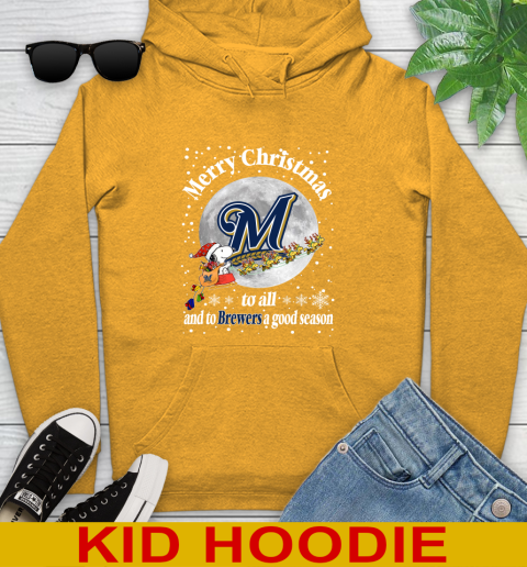 Milwaukee Brewers Merry Christmas To All And To Brewers A Good Season MLB Baseball Sports Youth Hoodie 2