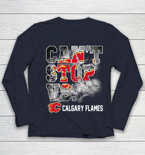 NHL Calgary Flames Hockey Can't Stop Vs Youth Long Sleeve 2