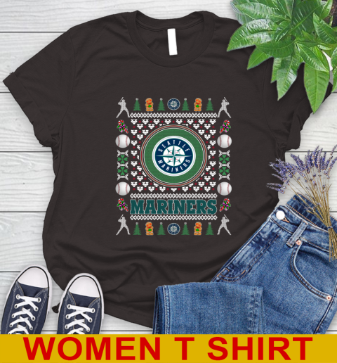Seattle Mariners Merry Christmas MLB Baseball Loyal Fan Women's T-Shirt 9