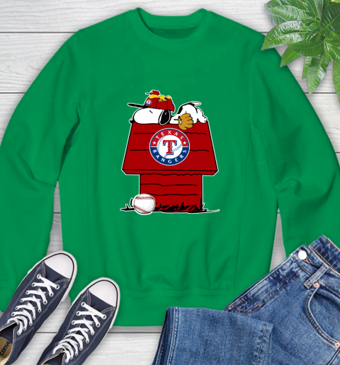 MLB Texas Rangers Snoopy Woodstock The Peanuts Movie Baseball T Shirt Sweatshirt 6
