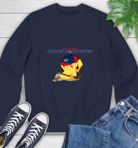 NHL Pikachu Hockey Sports Columbus Blue Jackets Sweatshirt 3