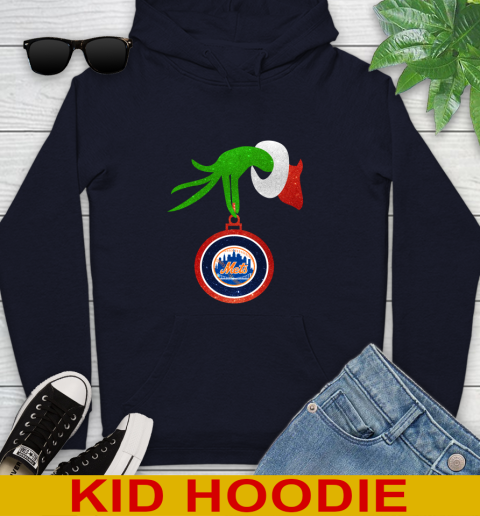 New York Mets Grinch Merry Christmas MLB Baseball Youth Hoodie 4