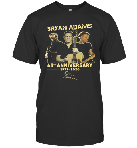 Bryan Adams 43Rd Anniversary 1977 2020 Signature T-Shirt