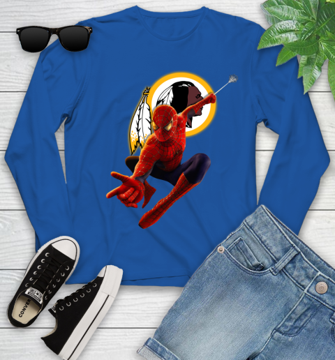 NFL Spider Man Avengers Endgame Football Washington Redskins Youth Long Sleeve 9