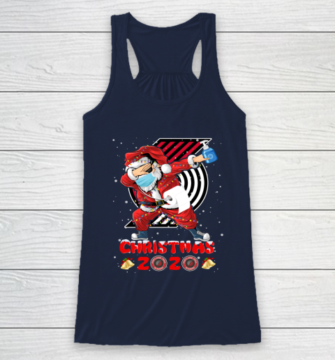 Portland Trail Blazers Funny Santa Claus Dabbing Christmas 2020 NBA Racerback Tank 8