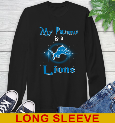 NFL Football Harry Potter My Patronus Is A Detroit Lions Long Sleeve T-Shirt