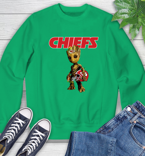 Kansas City Chiefs NFL Football Groot Marvel Guardians Of The Galaxy Sweatshirt 6