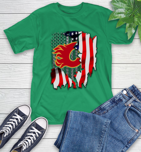 Calgary Flames NHL Hockey American Flag T-Shirt 7