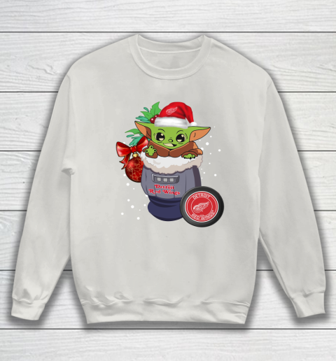 Detroit Red Wings Christmas Baby Yoda Star Wars Funny Happy NHL Sweatshirt 10
