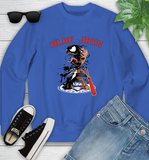 MLB Toronto Blue Jays Baseball Venom Groot Guardians Of The Galaxy Youth Sweatshirt 8