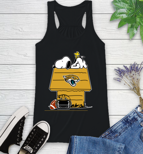 Jacksonville Jaguars NFL Football Snoopy Woodstock The Peanuts Movie Racerback Tank 2