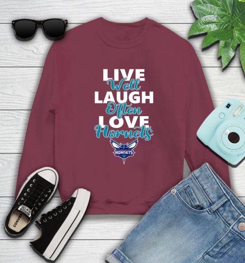 NBA Basketball Charlotte Hornets Live Well Laugh Often Love Shirt Sweatshirt 5