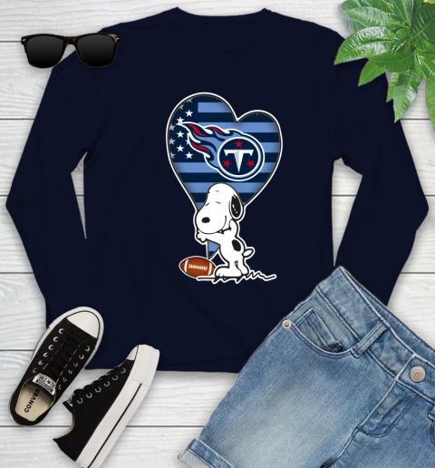 Tennessee Titans NFL Football The Peanuts Movie Adorable Snoopy Youth Long Sleeve 3
