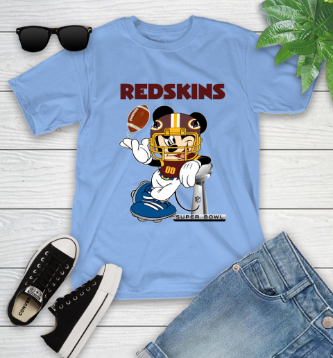 NFL Washington Redskins Mickey Mouse Disney Super Bowl Football T Shirt Youth T-Shirt 23