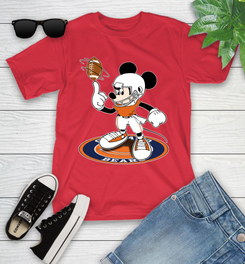NFL Football Chicago Bears Cheerful Mickey Disney Shirt Youth T-Shirt 10