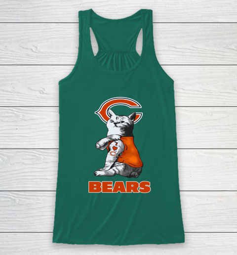 NFL Football My Cat Loves Chicago Bears Racerback Tank 5