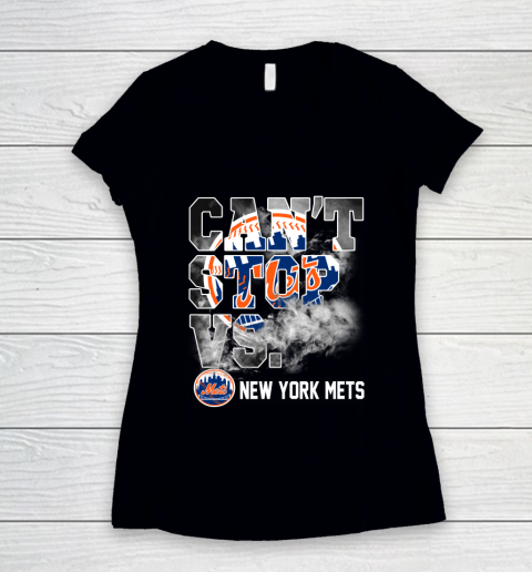 MLB New York Mets Baseball Can't Stop Vs Mets Women's V-Neck T-Shirt